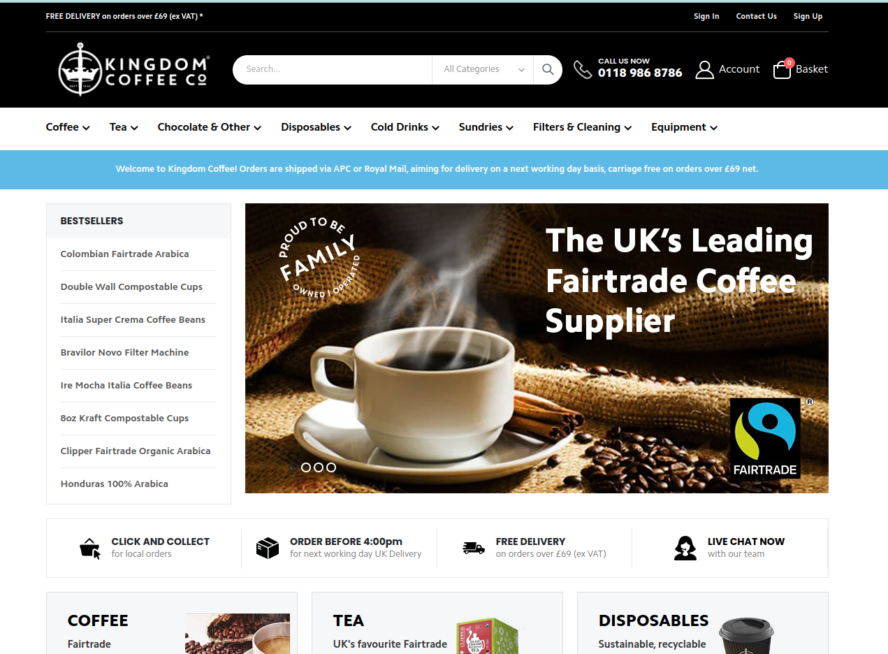 Kingdom Coffee Magento 2 storefront