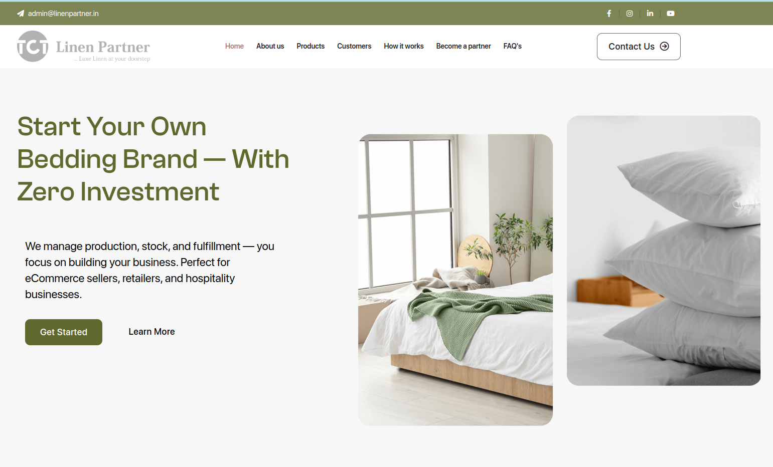Linen Partner Magento 2 storefront