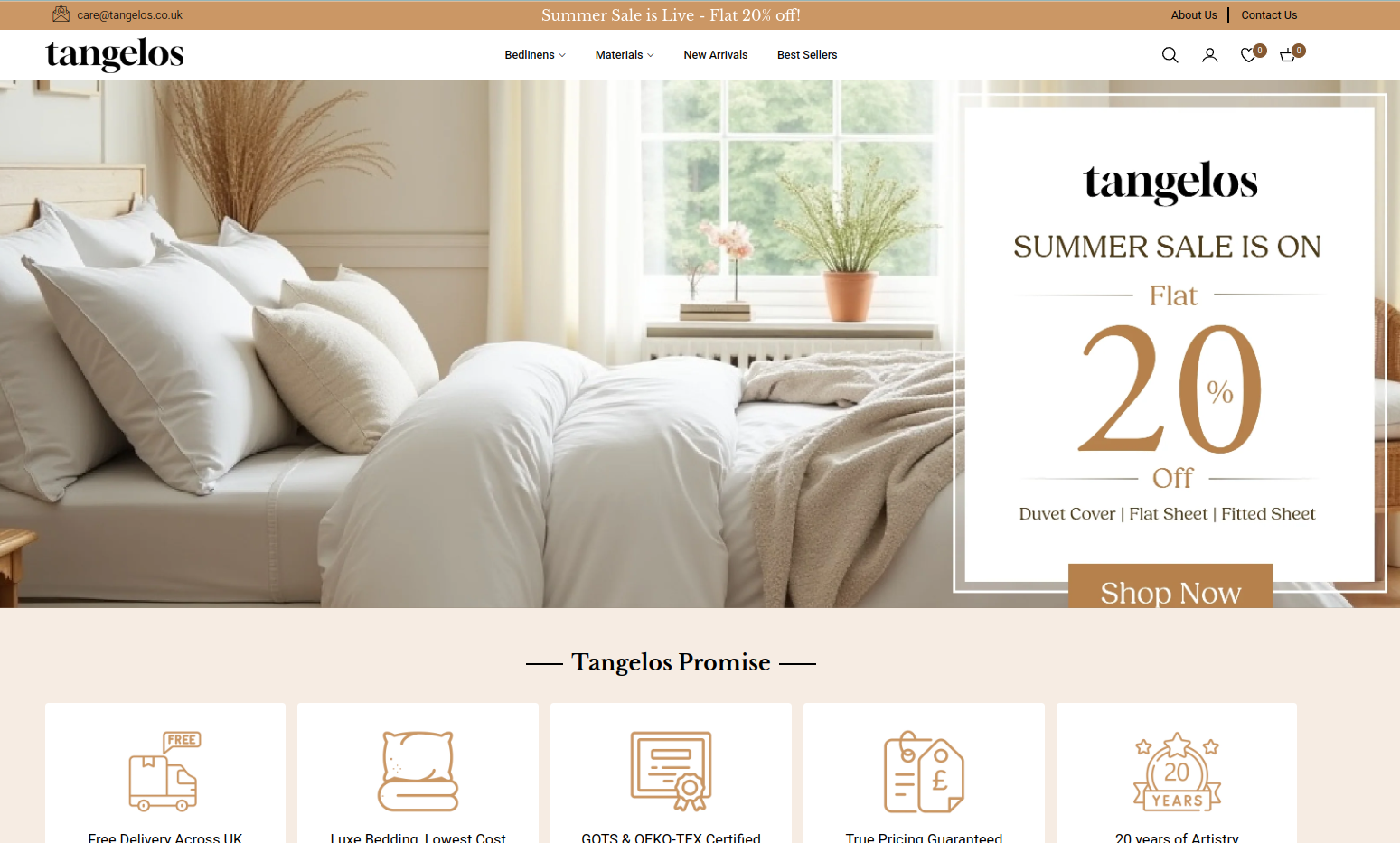 Tangelos Shopify storefront